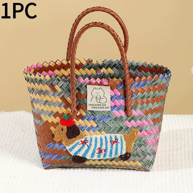 1PC Hand Woven Basket Imitation Rattan Dachshund Dog Beach Bag Fashion Vegetable Basket
1PC Hand Woven Basket Imitation Rattan Dachshund Dog Beach Bag Fashion Vegetable Basket