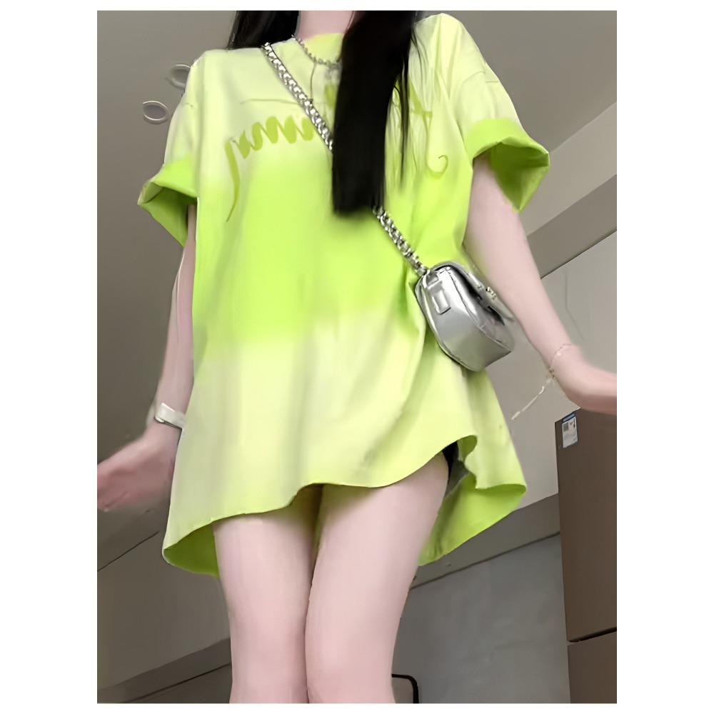 Summer women s fresh green American casual letter printed short-sleeved T-shirt - 5XL
Summer women s fresh green American casual letter printed short-sleeved T-shirt - 5XL