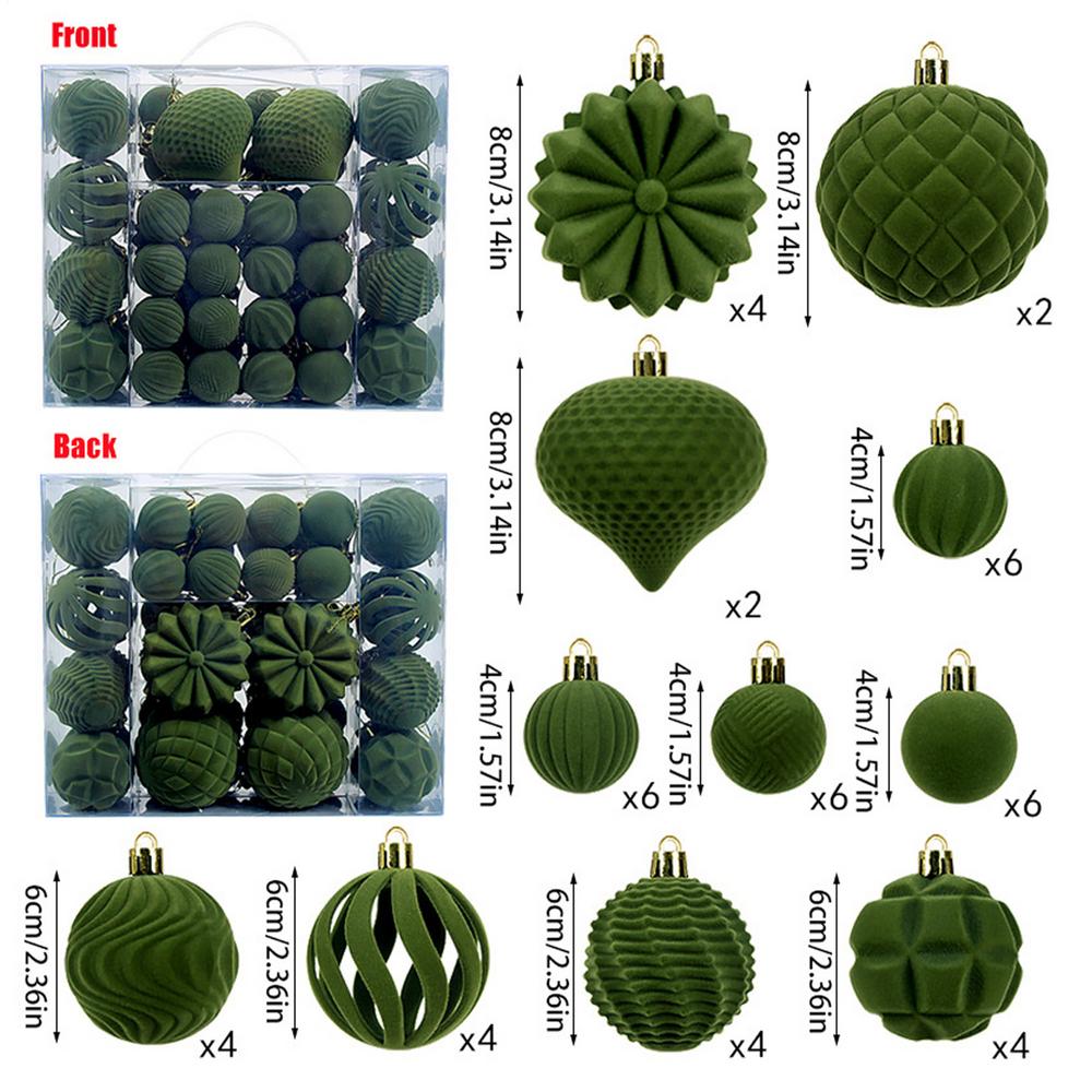 Christmas Ornaments Set Shatterproof Flocked Ball Christmas Tree Decorations 48 Pieces Seasonal Party Decorations For Fireplace Other зелений
Christmas Ornaments Set Shatterproof Flocked Ball Christmas Tree Decorations 48 Pieces Seasonal Party Decorations For Fireplace Other зелений