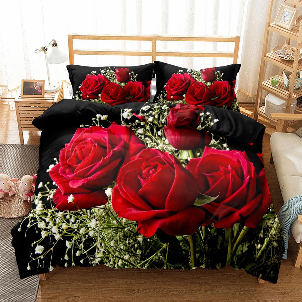 Сказочный романтический комплект постельного белья Diamond Rose с односпальным или двуспальным постельным бельем размера «queen-size» EU single(135x200cm)