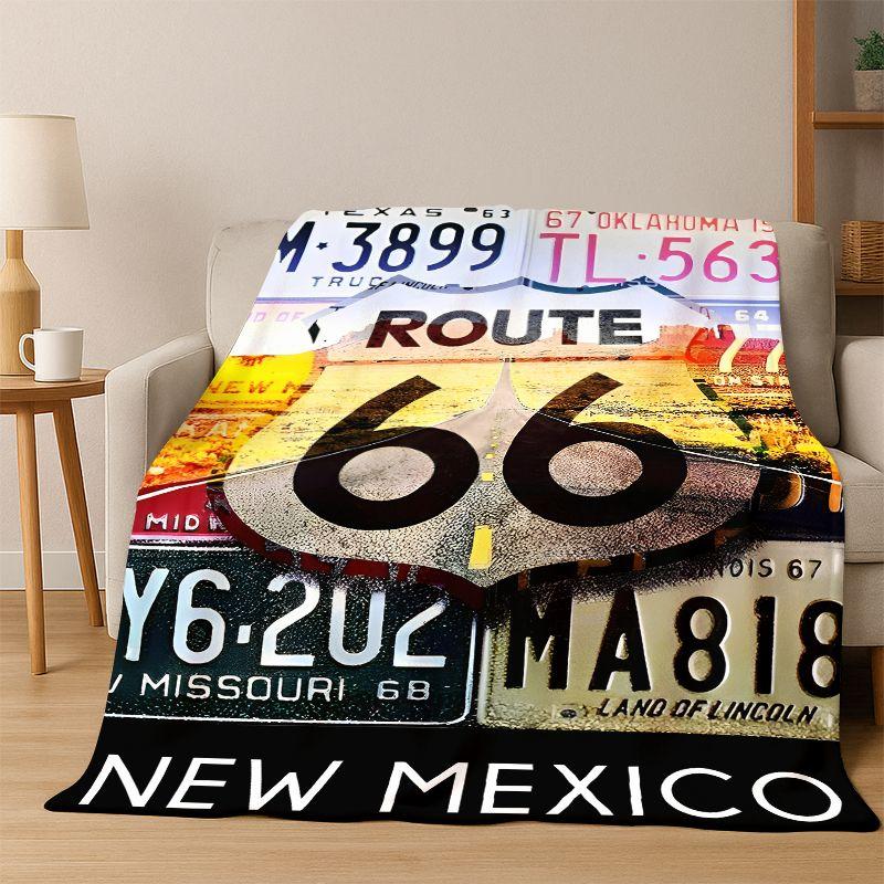 Retro Route66 America Mother Road Sign Flannel Blanket Soft Warm Throw Blanket for Bedroom Living Room Bed Travel Camping Picnic 75x90cm
Retro Route66 America Mother Road Sign Flannel Blanket Soft Warm Throw Blanket for Bedroom Living Room Bed Travel Camping Picnic 75x90cm