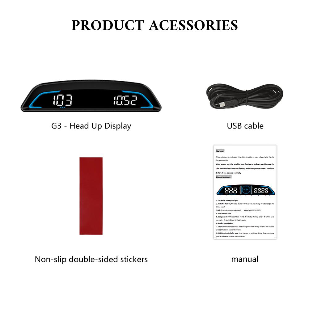 WYOBD G3 GPS HUD Бортовой дисплей времени Спидометр Проекционный дисплей Автомобильные дорожные аксессуары подходят для всех G3 GPS HUD
WYOBD G3 GPS HUD Бортовой дисплей времени Спидометр Проекционный дисплей Автомобильные дорожные аксессуары подходят для всех G3 GPS HUD