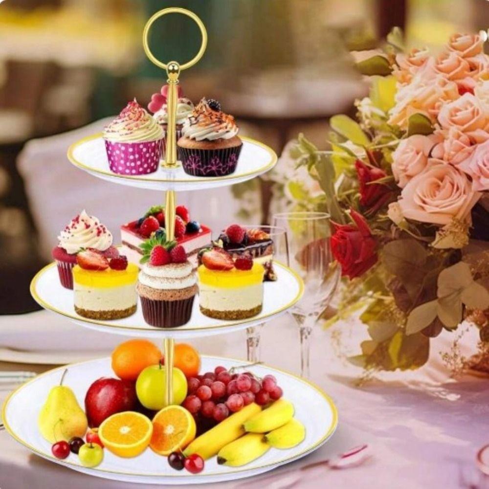 Nordic 3 Tiers Fruit Stand Golden Pole Ring Dessert Holder Elegant Cake Dessert Tray Wedding
Nordic 3 Tiers Fruit Stand Golden Pole Ring Dessert Holder Elegant Cake Dessert Tray Wedding