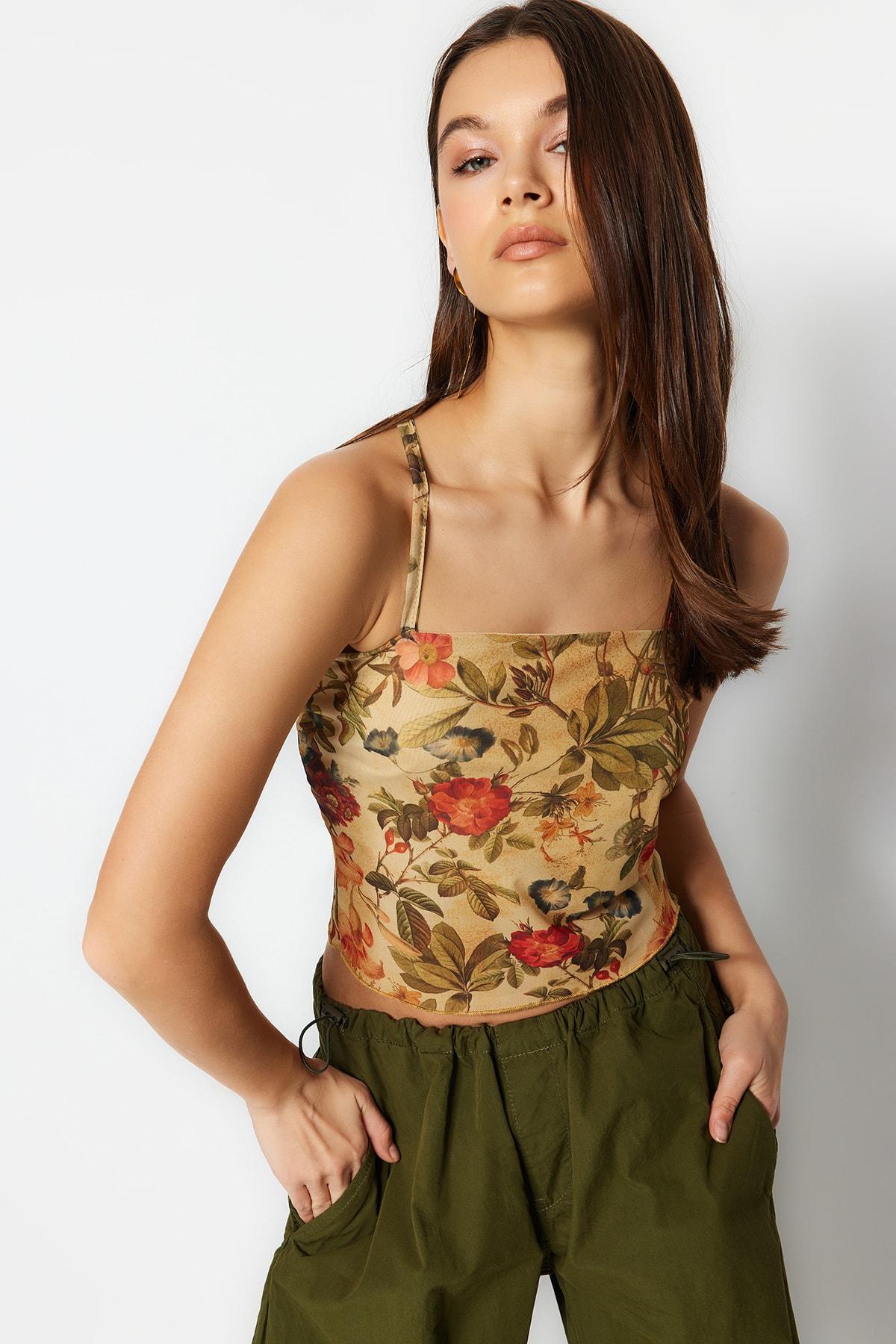 Women s Fashion New Blouse Multi-Colored Floral Pattern Fitted Fitted Strappy Crop Lined Stretchy Tulle Knitted Blouse L різнокольоровий
Women s Fashion New Blouse Multi-Colored Floral Pattern Fitted Fitted Strappy Crop Lined Stretchy Tulle Knitted Blouse L різнокольоровий