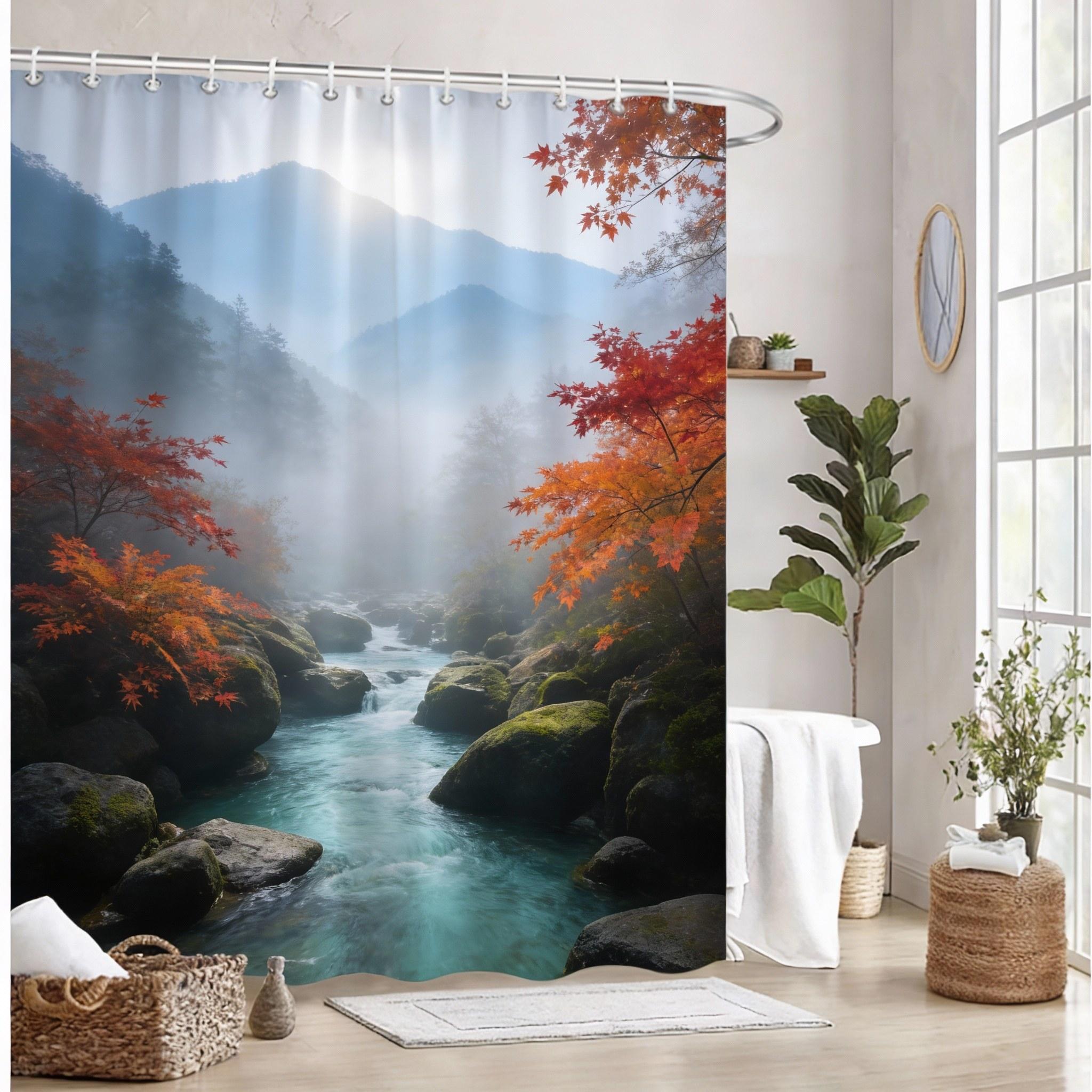Tropical Paradise Bath Curtain - Lush Palm Trees & Crystal Waterfall, Waterproof Home Decor Adds Exotic Beauty To Your Bathroom W60H190(CM)-1 Pcs
Tropical Paradise Bath Curtain - Lush Palm Trees & Crystal Waterfall, Waterproof Home Decor Adds Exotic Beauty To Your Bathroom W60H190(CM)-1 Pcs