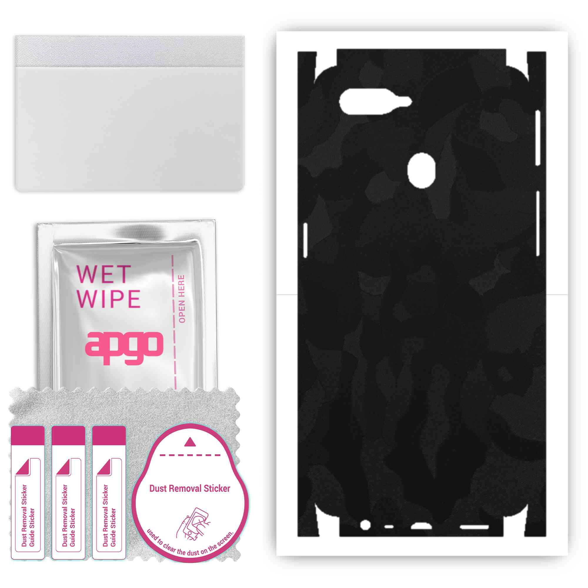 apgo Protective Skin Sticker for the back+sides compatible with Oppo A7, Full Wrap Film, Foil, Vinyl - Pattern Black Camo
apgo Protective Skin Sticker for the back+sides compatible with Oppo A7, Full Wrap Film, Foil, Vinyl - Pattern Black Camo