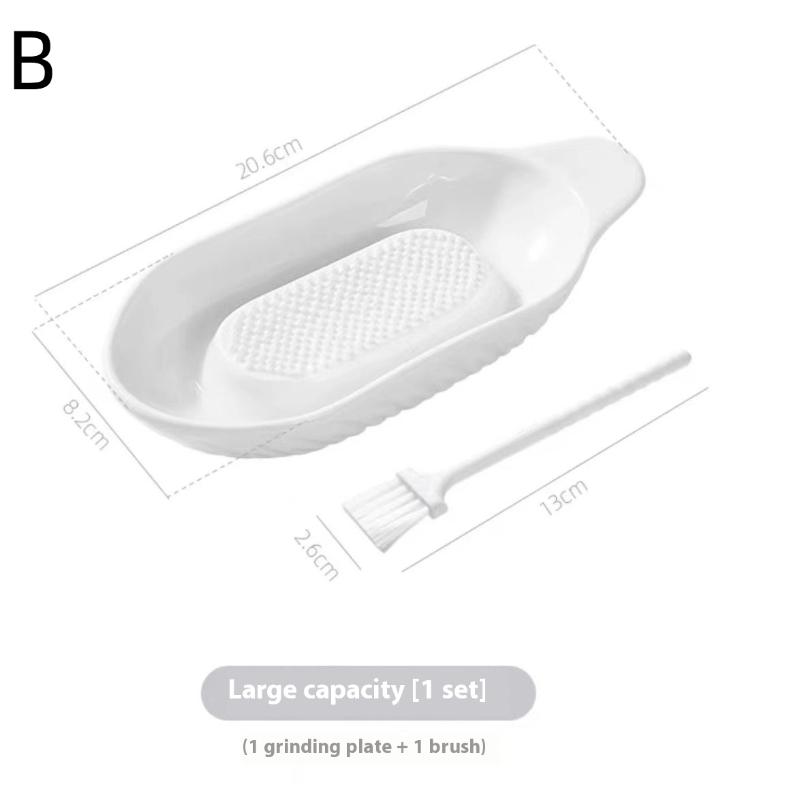 White Simple Style Ceramic Ginger Grater Tool Hand Grinder Garlic Masher Portable Carrot Ginger Grinding Kitchen Tool With Brush
White Simple Style Ceramic Ginger Grater Tool Hand Grinder Garlic Masher Portable Carrot Ginger Grinding Kitchen Tool With Brush