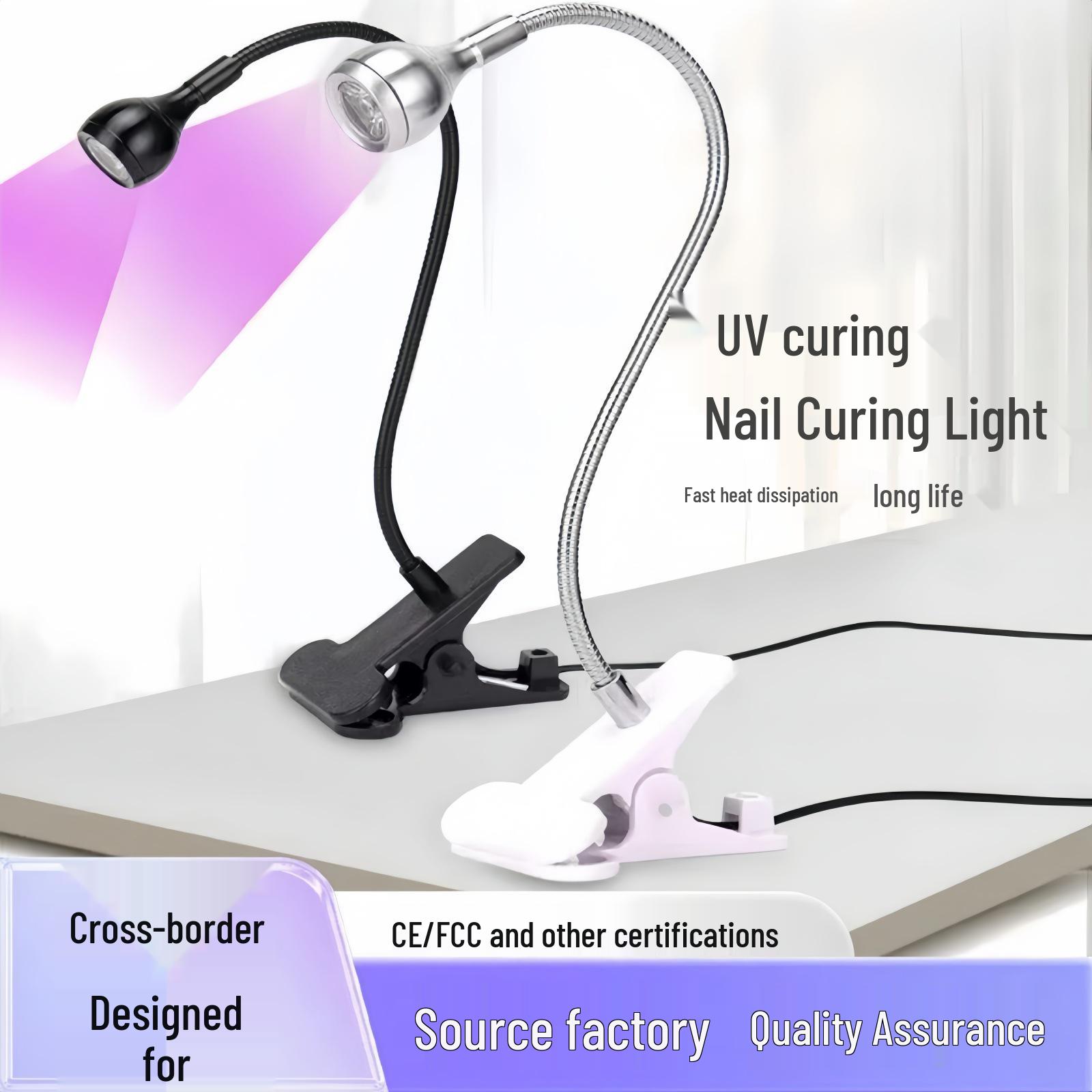 Gooseneck UV Nail Lamp, 395nm Purple Light for Glue Curing, Quick-Dry, No Black Hand Effect
Gooseneck UV Nail Lamp, 395nm Purple Light for Glue Curing, Quick-Dry, No Black Hand Effect