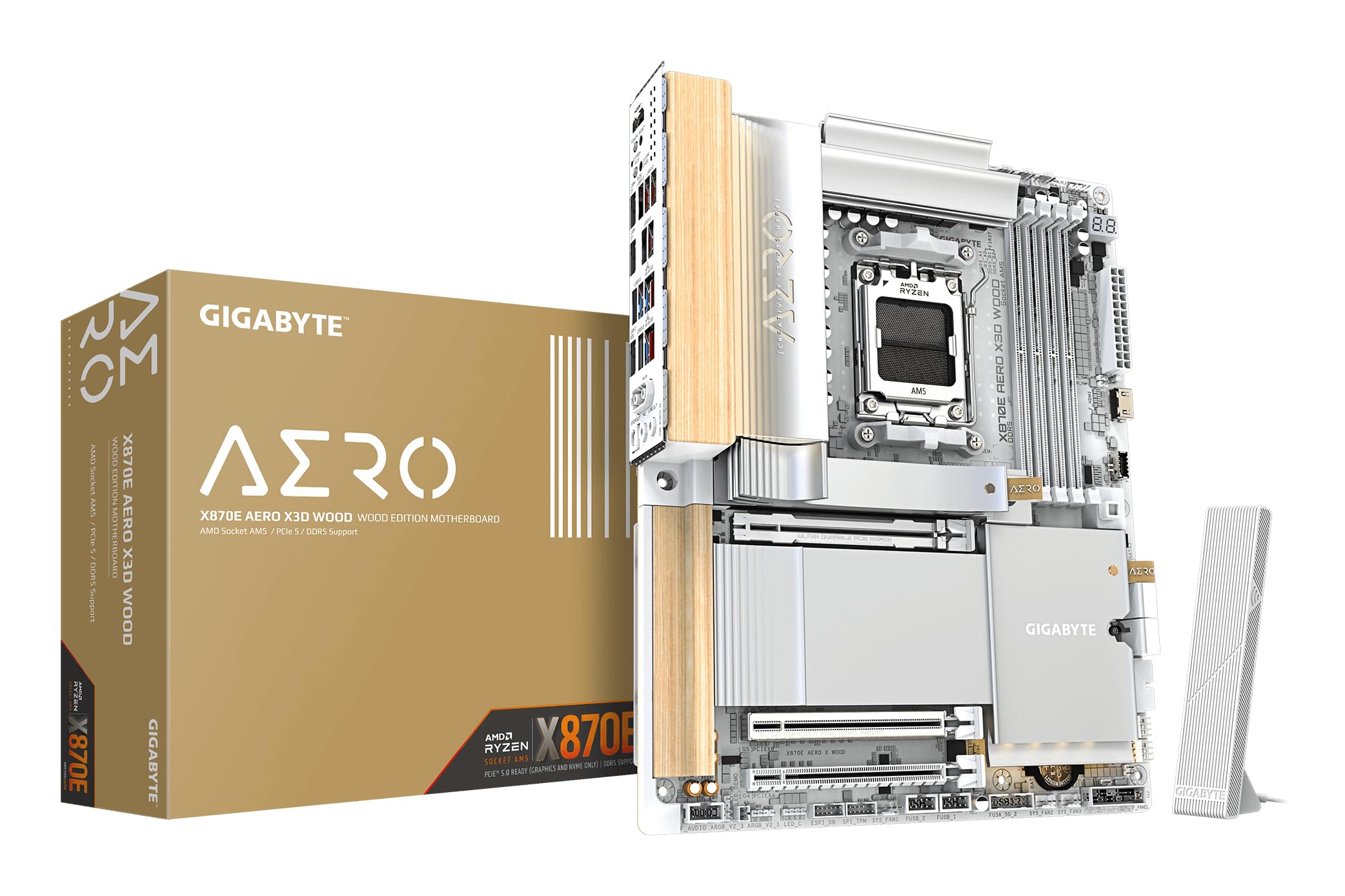 GIGABYTE X870E AERO X3D WOOD ATX Motherboard MB6934 білий
GIGABYTE X870E AERO X3D WOOD ATX Motherboard MB6934 білий
