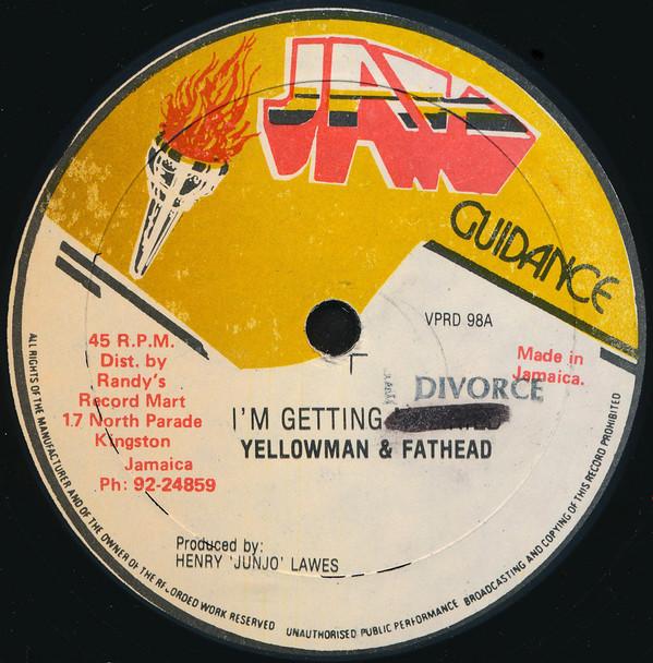 12inch Record YELLOWMAN & FATHEAD - Im Getting Divorce / Natty Dread Th VPRD98 Jah Guidance Jamaica Reggae, Ska & Dub Used
12inch Record YELLOWMAN & FATHEAD - Im Getting Divorce / Natty Dread Th VPRD98 Jah Guidance Jamaica Reggae, Ska & Dub Used