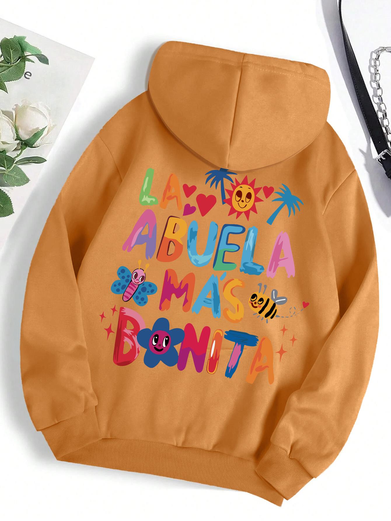 La Abuela Más Bonita Funny Letter Design Print Clothes Women Vintage Hoody Hip Hop Autumn Fleece Warm Hoodies All-Match Top 2XL
La Abuela Más Bonita Funny Letter Design Print Clothes Women Vintage Hoody Hip Hop Autumn Fleece Warm Hoodies All-Match Top 2XL