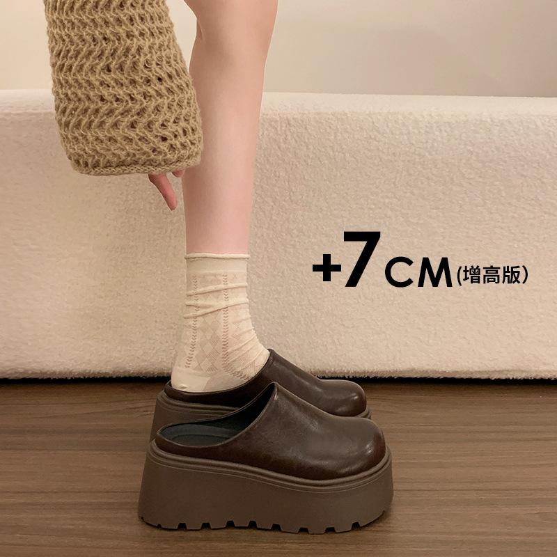 Baotou half slippers women s outer wear spring and summer new small heightened thick-soled lazy slippers 35 коричневий
Baotou half slippers women s outer wear spring and summer new small heightened thick-soled lazy slippers 35 коричневий