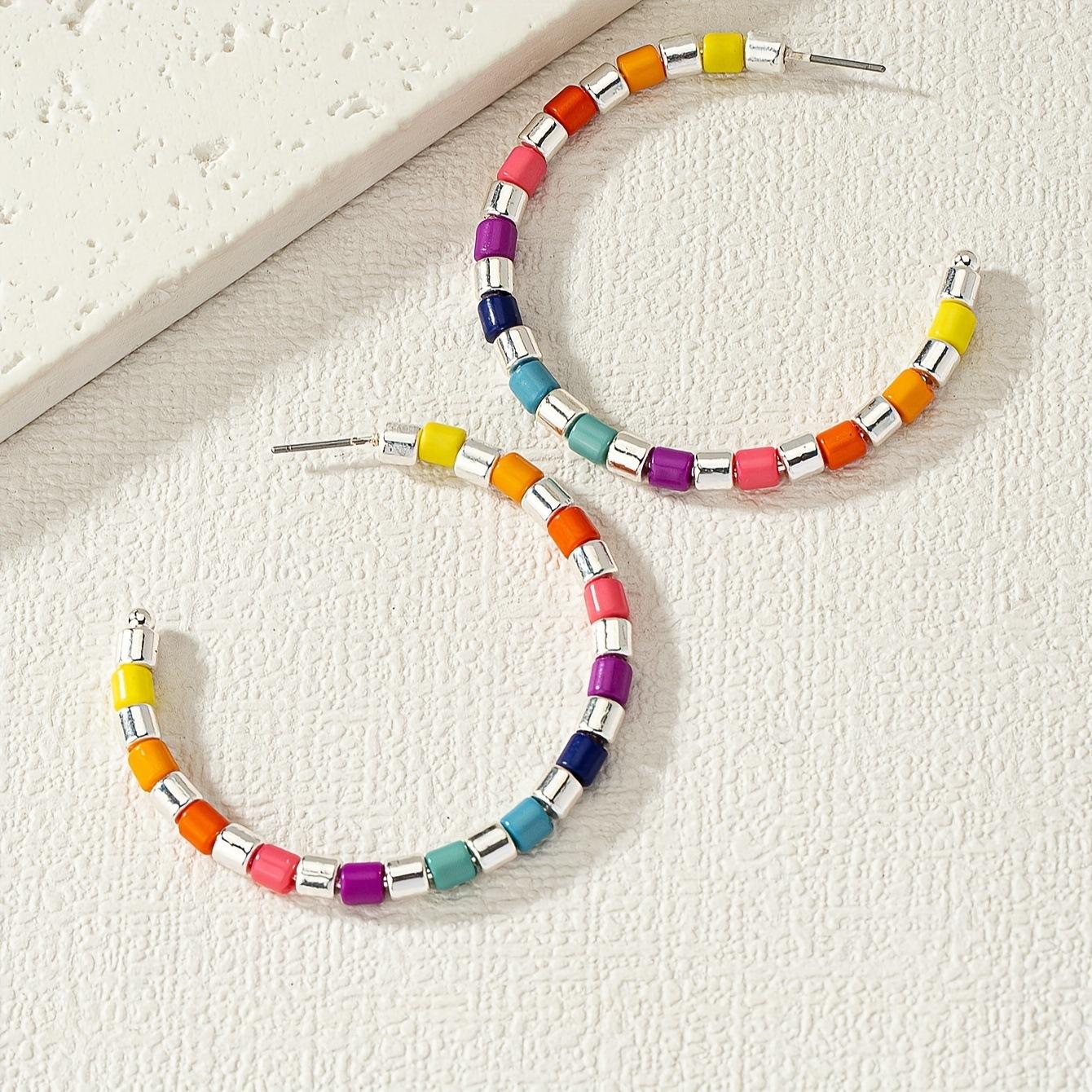 Trendy and exaggerated C-shaped alloy bead earrings Macaron round tube spacer colored enamel beads geometric earrings різнокольоровий
Trendy and exaggerated C-shaped alloy bead earrings Macaron round tube spacer colored enamel beads geometric earrings різнокольоровий