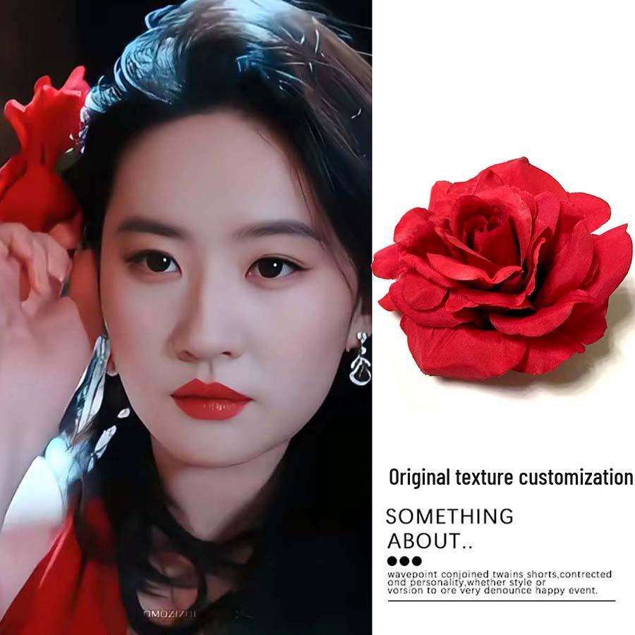Liu Yifei Red Rose Hair Clip - Latin Style Floral Side Accessory
Liu Yifei Red Rose Hair Clip - Latin Style Floral Side Accessory