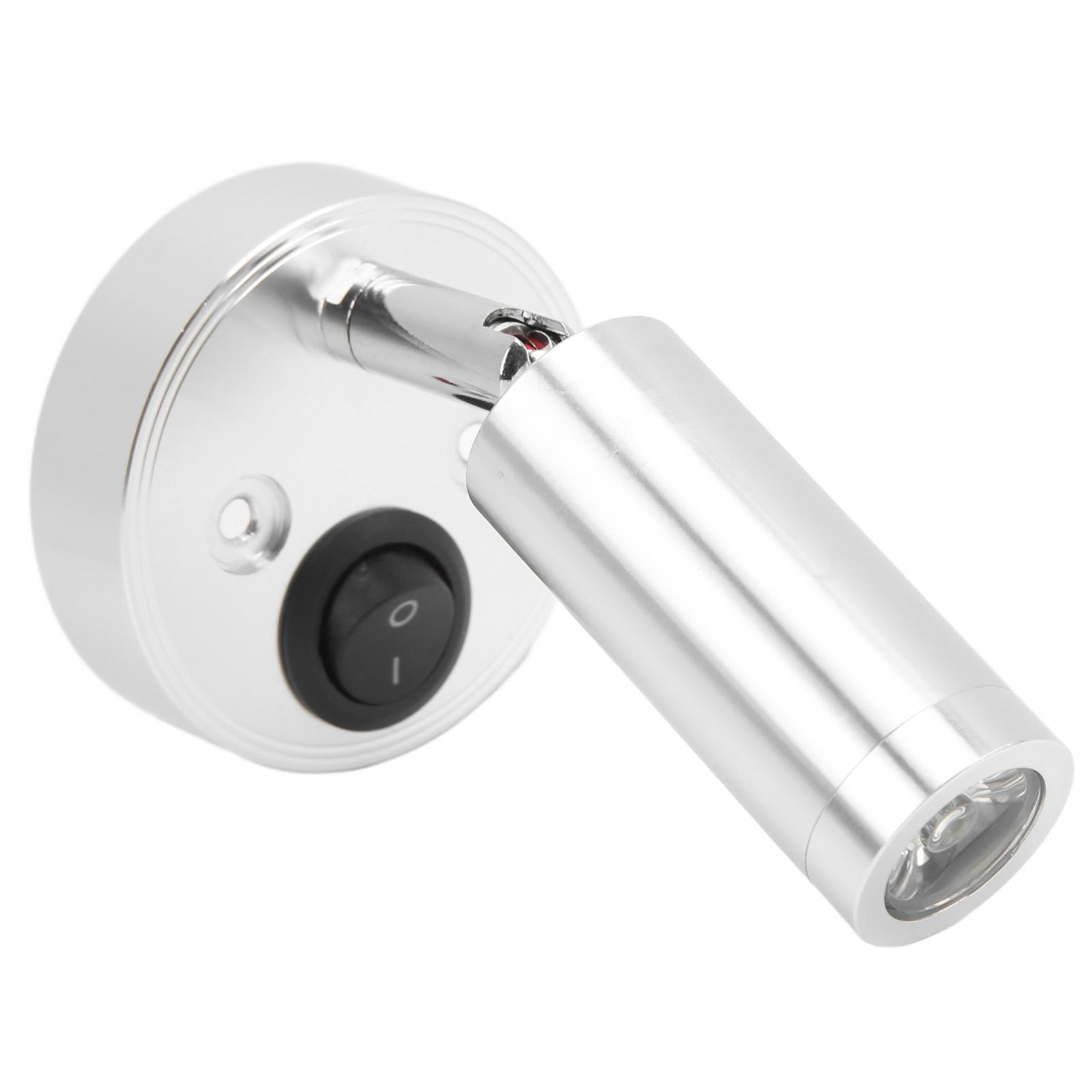 12‑24V 3W LED Reading Light Bedroom Bedside Lamp Chrome Aluminum Alloy for Boat RV SUV Trailer Silver Neutral White
12‑24V 3W LED Reading Light Bedroom Bedside Lamp Chrome Aluminum Alloy for Boat RV SUV Trailer Silver Neutral White