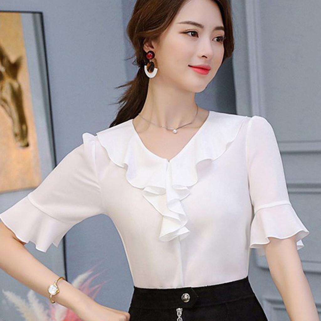 Women Work Half-sleeve Color Casual Chiffon Plus Shirt Top S білий
Women Work Half-sleeve Color Casual Chiffon Plus Shirt Top S білий