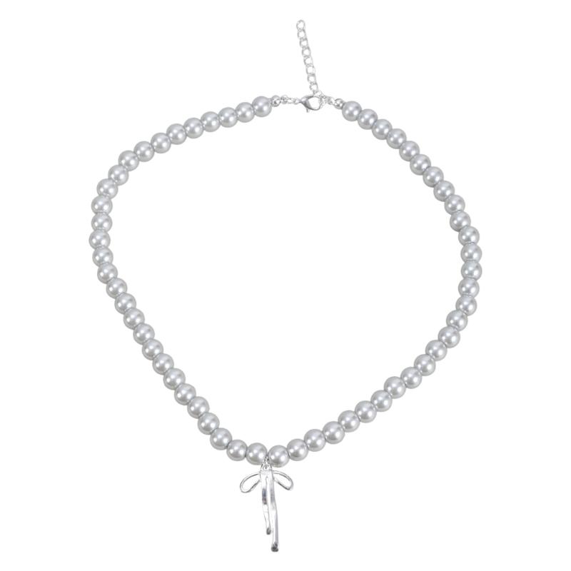 Exquisite Bowknot Pendant Necklace Elegant Neckchains Jewelry Gray Pearls Clavicle Chain Charm Adornment for Women 1
Exquisite Bowknot Pendant Necklace Elegant Neckchains Jewelry Gray Pearls Clavicle Chain Charm Adornment for Women 1