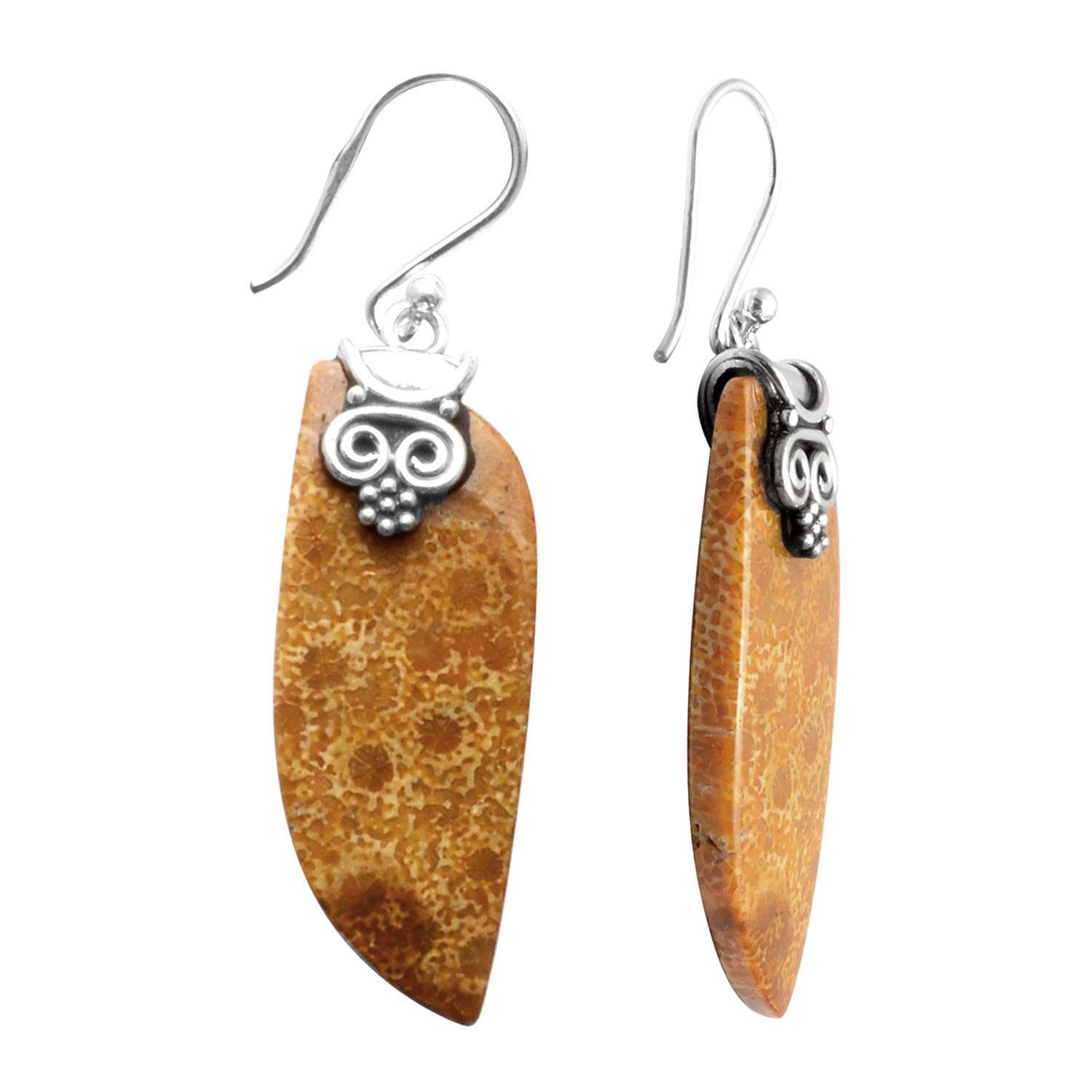 Fossil Coral Gemstone Earrings Solid 925 Sterling Silver Handmade Earrings Jewelry Gift For Women And Girls E-3079
Fossil Coral Gemstone Earrings Solid 925 Sterling Silver Handmade Earrings Jewelry Gift For Women And Girls E-3079