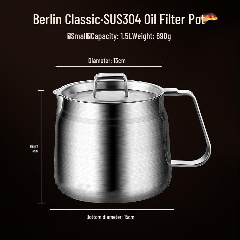 304 Stainless Steel Oil Filter Pot with Frying Basket & Storage Tank
304 Stainless Steel Oil Filter Pot with Frying Basket & Storage Tank