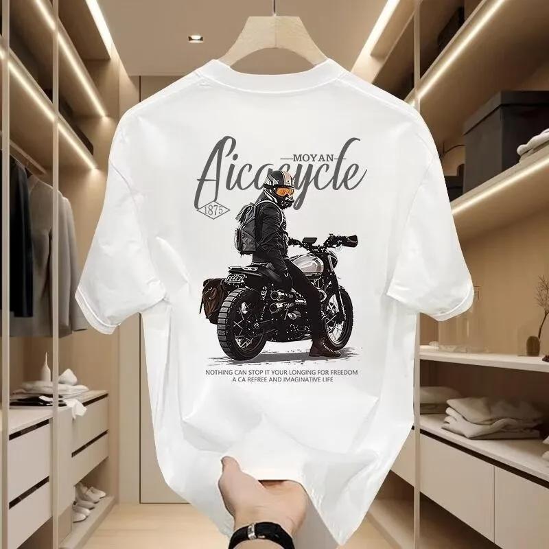 Motorcyclestyle Printed Tshirt Summer 100 Cotton Fashionable Casual Loose Breathable Round Neck Shortsleeved Top S
Motorcyclestyle Printed Tshirt Summer 100 Cotton Fashionable Casual Loose Breathable Round Neck Shortsleeved Top S