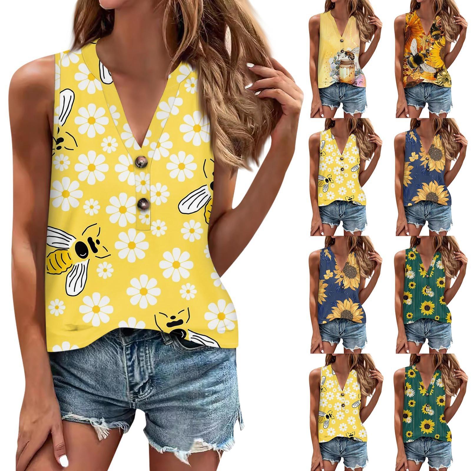 Женская блузка с принтом на пуговицах, повседневный базовый топ без рукавов, пуловер
Женская блузка с принтом на пуговицах, повседневный базовый топ без рукавов, пуловер