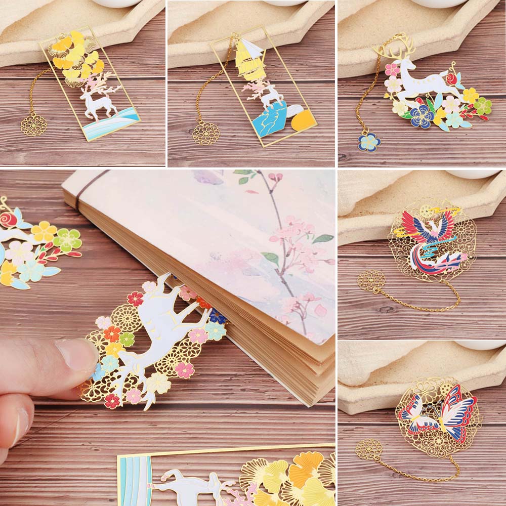 Stationery Tassel Metal Pendant Chinese style Brass Bookmark Book Clip Painted Pagination Mark
Stationery Tassel Metal Pendant Chinese style Brass Bookmark Book Clip Painted Pagination Mark