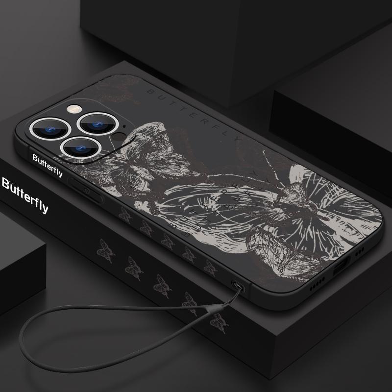 For iPhone 16 15 Pro Max 14 Plus 13 12 11 Pro Max Ink Butterfly Pattern Shockproof Soft Tpu Slim with Lanyard Lens Protection Case Cover iPhone 15 чёрный
For iPhone 16 15 Pro Max 14 Plus 13 12 11 Pro Max Ink Butterfly Pattern Shockproof Soft Tpu Slim with Lanyard Lens Protection Case Cover iPhone 15 чёрный