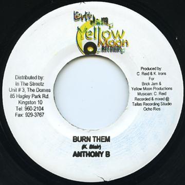 7inch Record ANTHONY B - Burn Them NONE Yellow Moon Rec Jamaica Reggae, Ska & Dub Used
7inch Record ANTHONY B - Burn Them NONE Yellow Moon Rec Jamaica Reggae, Ska & Dub Used