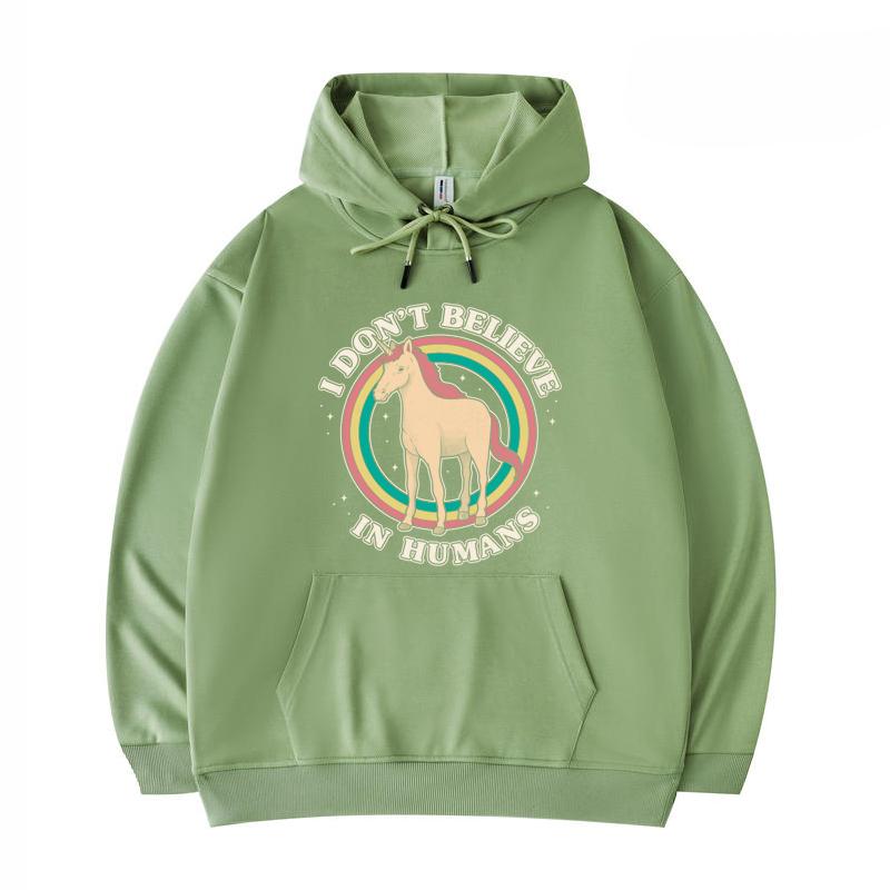 Men s Hoodies Believe In Humans Print Funny Harajuku Style Twill imitation cotton Hoodies