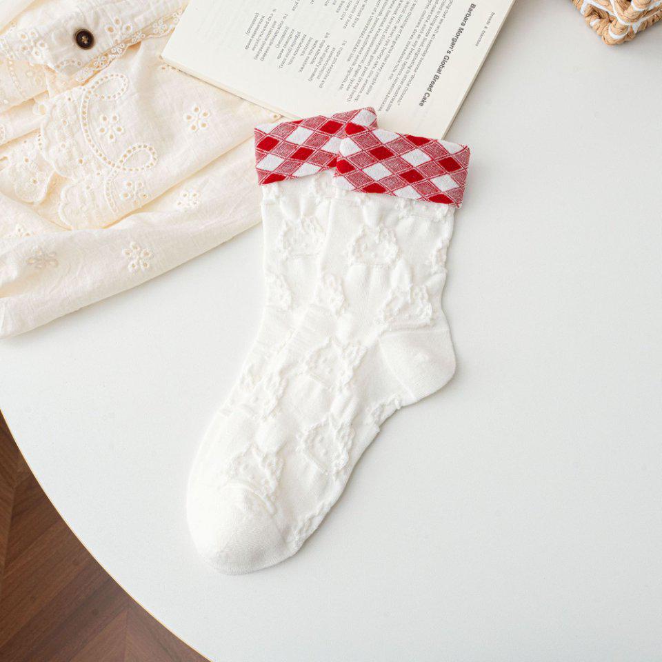 Носки до середины икры с кружевными ушками и ртом-пузырьком - Женские милые полосатые носки в студенческом стиле One Size
Носки до середины икры с кружевными ушками и ртом-пузырьком - Женские милые полосатые носки в студенческом стиле One Size