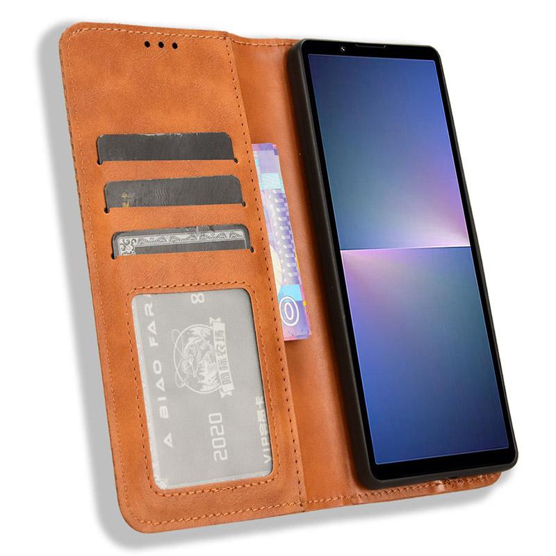 For Sony Xperia 5 V Case Magnetic Closing Retro Leather Wallet Stand Phone Cover Brown
For Sony Xperia 5 V Case Magnetic Closing Retro Leather Wallet Stand Phone Cover Brown