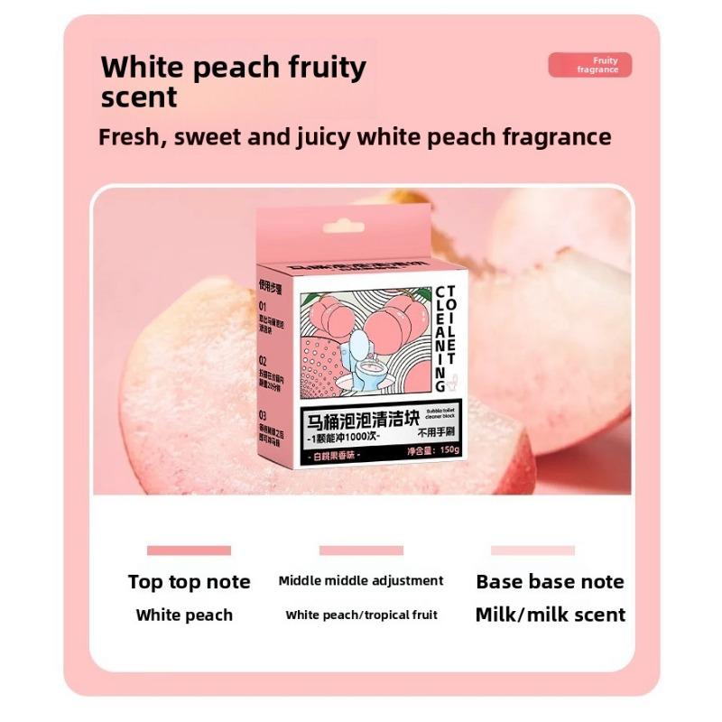 Мощное удаление накипи и дезодорация для устранения неприятных запахов и ароматовСвежий синий пузырь Блок для чистки унитаза White Peach
Мощное удаление накипи и дезодорация для устранения неприятных запахов и ароматовСвежий синий пузырь Блок для чистки унитаза White Peach