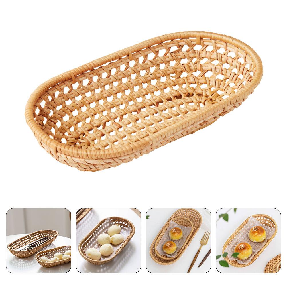 Smooth Woven Fruit Basket Flat Base Stable Design Multi Function Storage Basket for Kitchen Bedroom Living Room Fruits Bread 18X9.5X3CM
Smooth Woven Fruit Basket Flat Base Stable Design Multi Function Storage Basket for Kitchen Bedroom Living Room Fruits Bread 18X9.5X3CM
