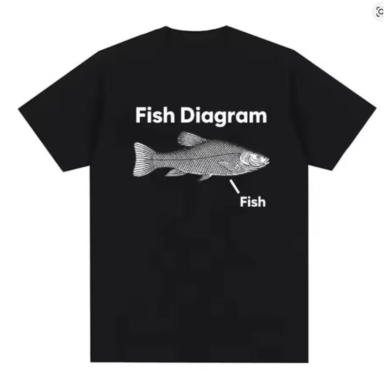 Funny Fish Diagram Meme Graphic Unisex Clothing Tee Shirt Homme Fashion Harajuku Kawaii Tshirt Womens Y2K Clothing S
Funny Fish Diagram Meme Graphic Unisex Clothing Tee Shirt Homme Fashion Harajuku Kawaii Tshirt Womens Y2K Clothing S