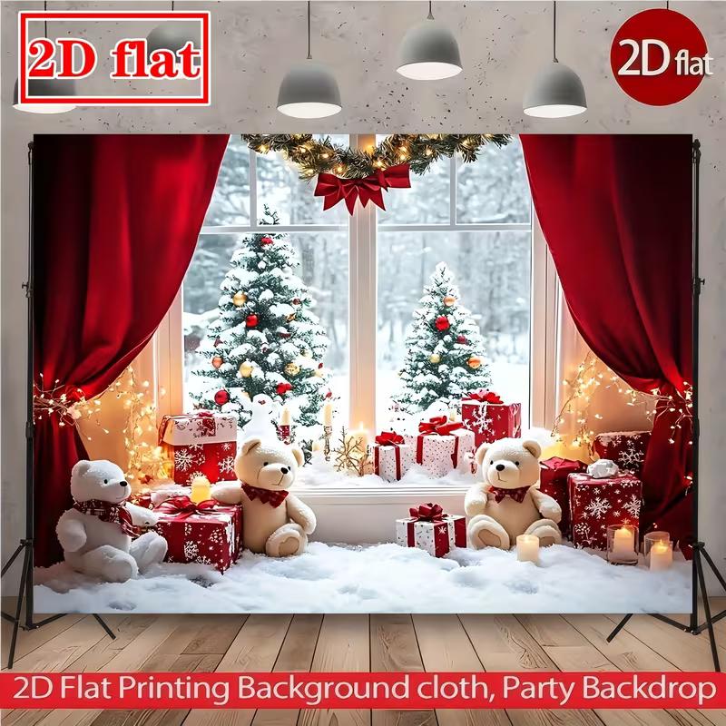 2D Festive Christmas Indoor Backdrop, Red Curtain & Teddy Bear Decor Banner for Events 47.2x31.5inch/120*80cm
2D Festive Christmas Indoor Backdrop, Red Curtain & Teddy Bear Decor Banner for Events 47.2x31.5inch/120*80cm