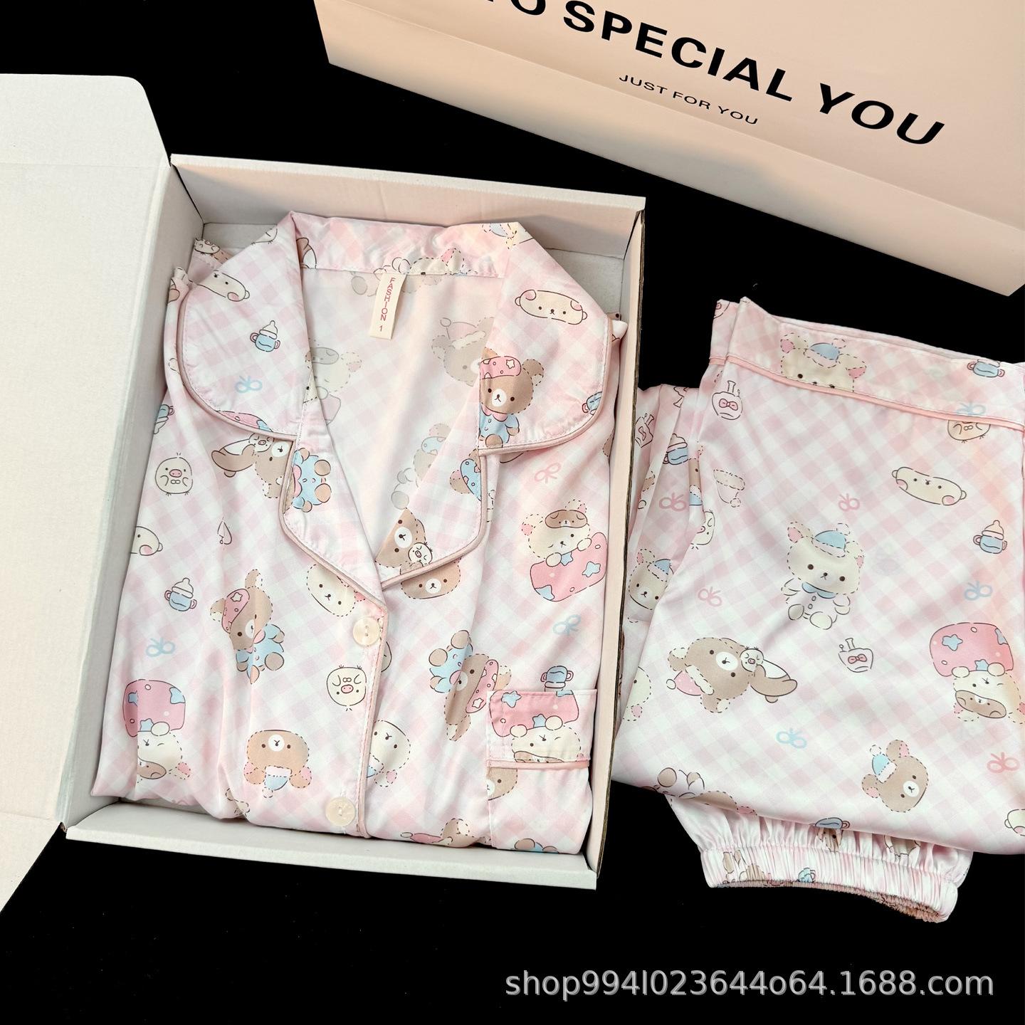 Ice and snow silk easy bear long-sleeved pajamas women s ice silk spring and autumn thin silk new cute loungewear M
Ice and snow silk easy bear long-sleeved pajamas women s ice silk spring and autumn thin silk new cute loungewear M