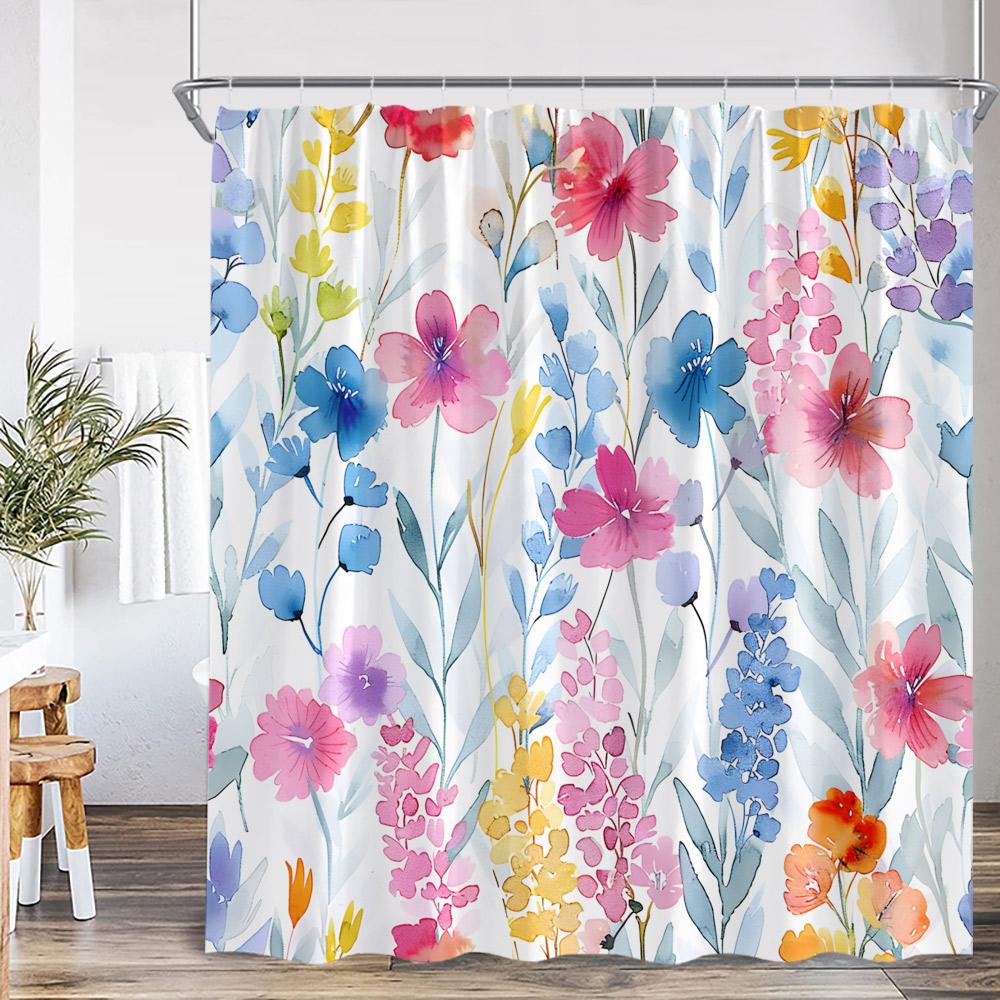 Watercolor Floral Shower Curtain Daisy Herb Plant Flower Botanical Bathroom Decor Modern Dark Polyester Bath Curtain With Hooks W60H190(CM)-1 Pcs
Watercolor Floral Shower Curtain Daisy Herb Plant Flower Botanical Bathroom Decor Modern Dark Polyester Bath Curtain With Hooks W60H190(CM)-1 Pcs