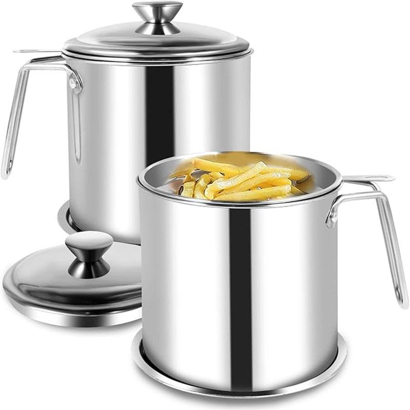 Stainless Steel Oil Strainer Pot With Filter Basket Household Cooking Oil Storage Jug Multifunctional Oil Filter Container Reusable Kitchen Oil Separa срібний
Stainless Steel Oil Strainer Pot With Filter Basket Household Cooking Oil Storage Jug Multifunctional Oil Filter Container Reusable Kitchen Oil Separa срібний