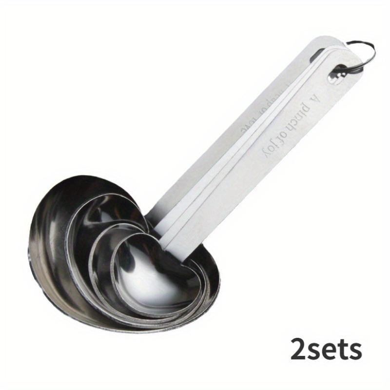 2 комплекта 4 шт./комплект кухонная ложка для приправ из нержавеющей стали мерная ложка в форме сердца инструмент для выпечки 2sets