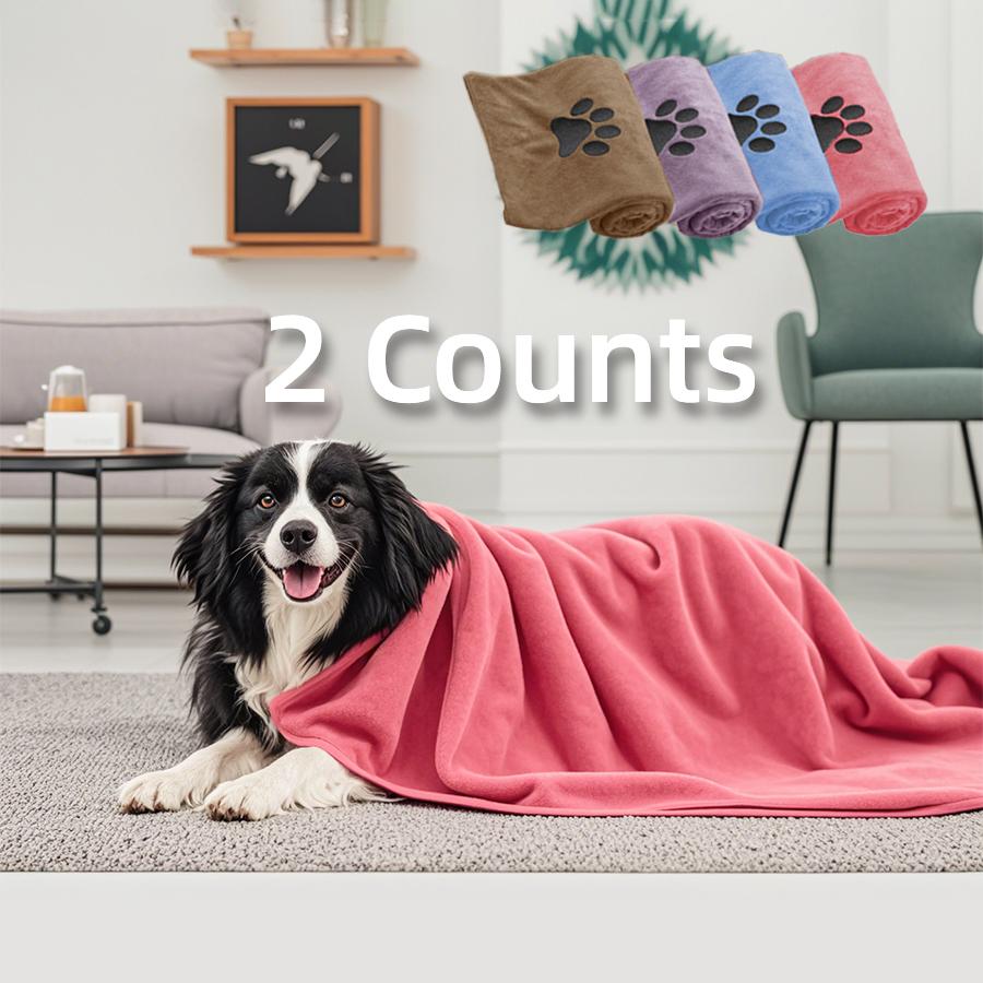Set of 2 50 * 100cm pet bath towels embroidered with soft and absorbent dog and cat blankets, bathrobes, and beauty products 50x100cm
Set of 2 50 * 100cm pet bath towels embroidered with soft and absorbent dog and cat blankets, bathrobes, and beauty products 50x100cm