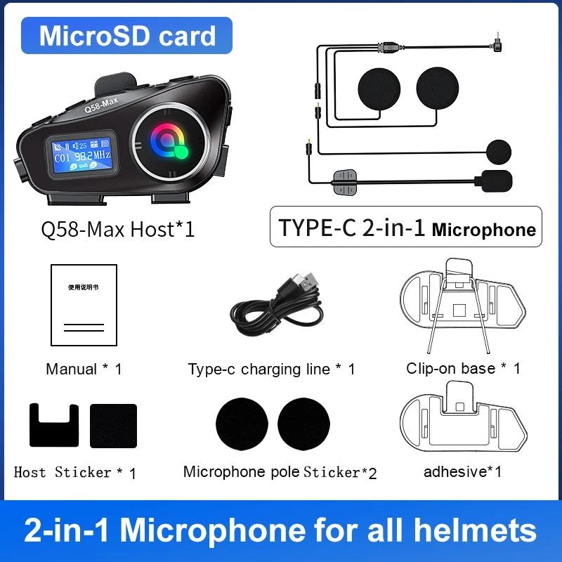 Q58-Max Motorcycle Intercom Helmet Headset Bluetooth 5.3 Headphone LCD Display Motorbike Interphone Wireless Music Player
Q58-Max Motorcycle Intercom Helmet Headset Bluetooth 5.3 Headphone LCD Display Motorbike Interphone Wireless Music Player