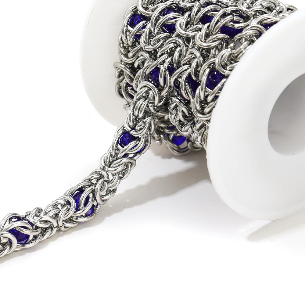 1 Meter 10mm Width Stainless Steel Chunky Knot Silicone Beads Chains for DIY Hip Hop Necklaces Jewelry Making Findings Supplies королівський синій колір
1 Meter 10mm Width Stainless Steel Chunky Knot Silicone Beads Chains for DIY Hip Hop Necklaces Jewelry Making Findings Supplies королівський синій колір