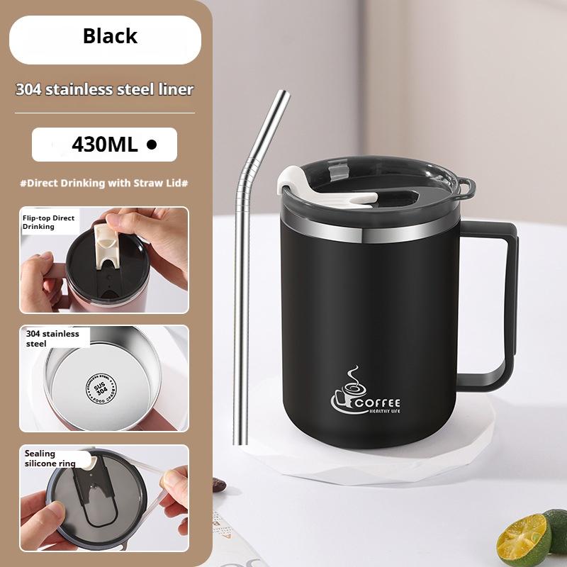 430ML Double-layer Mug Milk Coffee Cup Stainless Steel Thermal Coffee Mug WIth Handle Insulated Cup Portable Sealed Water Cups 430ML чорний
430ML Double-layer Mug Milk Coffee Cup Stainless Steel Thermal Coffee Mug WIth Handle Insulated Cup Portable Sealed Water Cups 430ML чорний