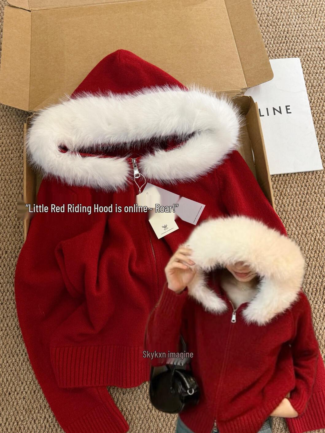 Women s Holiday Red Hooded Fur Collar Cardigan Sweater - Cozy Winter Fashion L 53-58kg
Women s Holiday Red Hooded Fur Collar Cardigan Sweater - Cozy Winter Fashion L 53-58kg