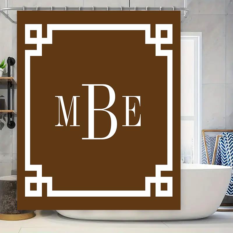 Luxury Bath Curtain With Monogram Design Shower Curtain For Home Decor In Brown White Colors W60H190(CM)-1 Pcs
Luxury Bath Curtain With Monogram Design Shower Curtain For Home Decor In Brown White Colors W60H190(CM)-1 Pcs