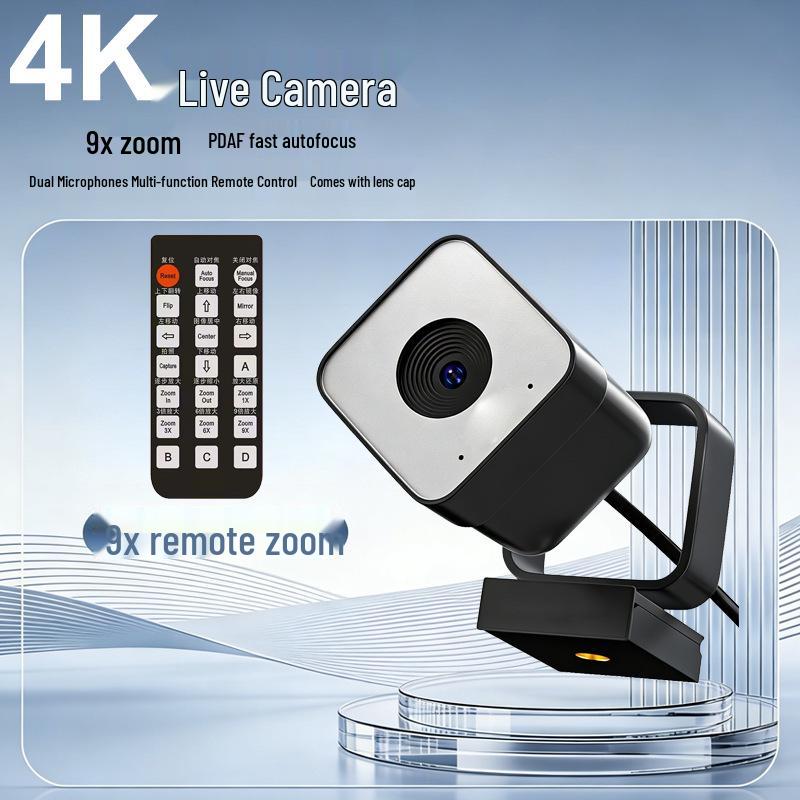 UHD 4K Fast Autofocus Streaming Camera with Dual Mics, Remote Control, Lens Cap, and Vertical Screen Compatibility
UHD 4K Fast Autofocus Streaming Camera with Dual Mics, Remote Control, Lens Cap, and Vertical Screen Compatibility
