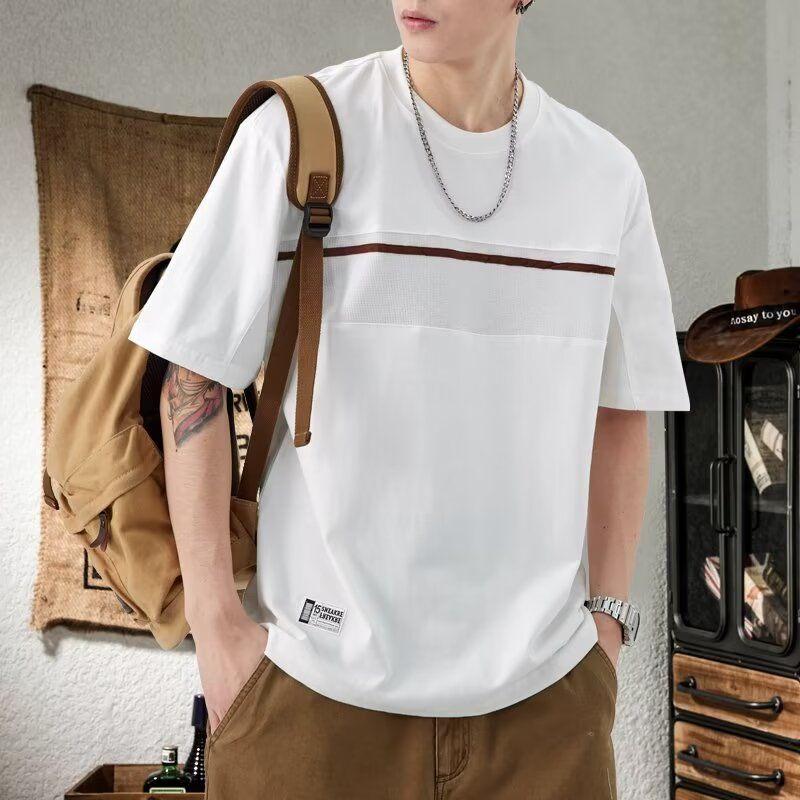 American Retro Spliced T-shirts Men s Clothing Round Neck Casual Summer Stylish Patch Designs All-match Short Sleeve Pullovers L белый
American Retro Spliced T-shirts Men s Clothing Round Neck Casual Summer Stylish Patch Designs All-match Short Sleeve Pullovers L белый