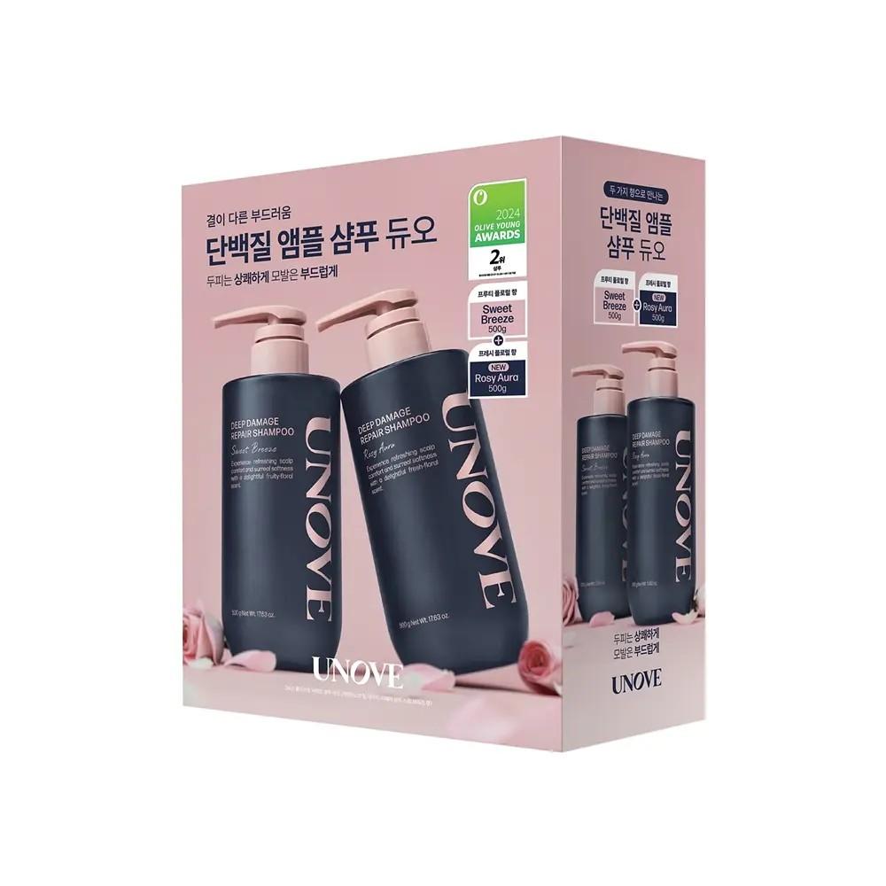 UNOVE Deep Damage Repair Shampoo Set 500g + 500g – Sweet Breeze / Rosy Aura Duo Sweet Breeze + Rosy Aura
UNOVE Deep Damage Repair Shampoo Set 500g + 500g – Sweet Breeze / Rosy Aura Duo Sweet Breeze + Rosy Aura