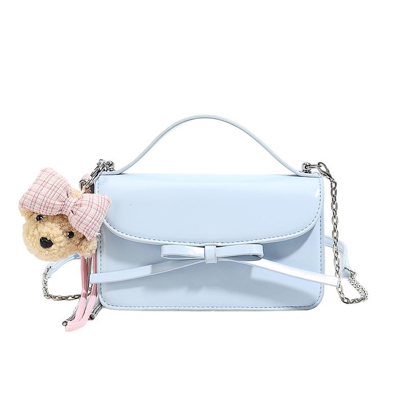 Fashion Sweet Bow Decor Small Satchel Bag Faux Leather with Chain Strap Crossbody Purse Plush Teddy Pendant Convertible Handbag синий
Fashion Sweet Bow Decor Small Satchel Bag Faux Leather with Chain Strap Crossbody Purse Plush Teddy Pendant Convertible Handbag синий