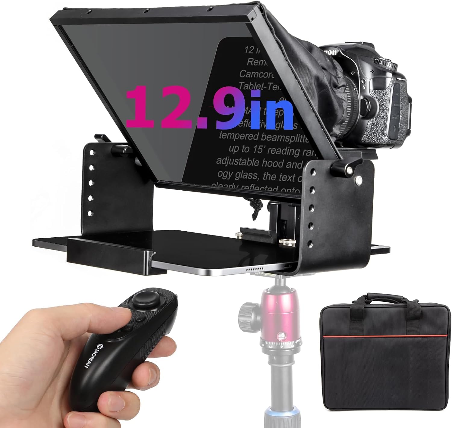 Moman MT12 for iPad pro inch generation tablet compatible teleprompter aluminum alloy with remote control for SLR Teleprompter, 12.9 6th/5/4/3rd
Moman MT12 for iPad pro inch generation tablet compatible teleprompter aluminum alloy with remote control for SLR Teleprompter, 12.9 6th/5/4/3rd